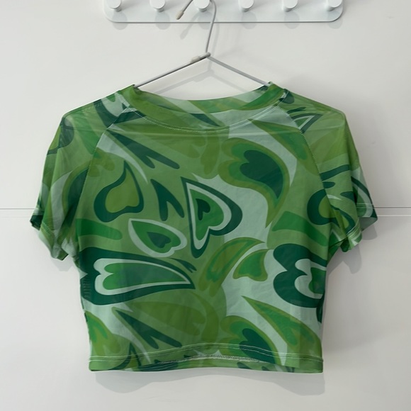 Valleygirl Tops - Sheer Mesh Top, Love Hearts ValleyGirl